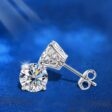 2 karátos Moissanite gyémánt 925 ezüst fülbevaló