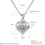 1 karátos Moissanite gyémánt 925 ezüst nyaklánc - Image 3