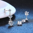 Moissanite gyémánt 925 ezüst fülbevaló