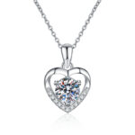 1 karátos Moissanite gyémánt 925 ezüst nyaklánc