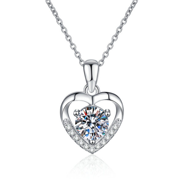 1 karátos Moissanite gyémánt 925 ezüst nyaklánc