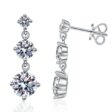 Moissanite gyémánt 925 ezüst fülbevaló