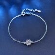 1 karátos Moissanite gyémánt 925 ezüst karkötő