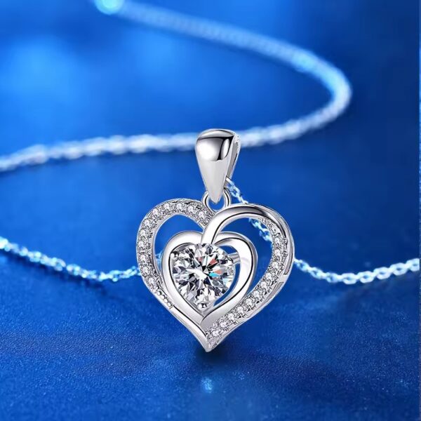1 karátos Moissanite gyémánt 925 ezüst nyaklánc