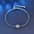 0.5 karátos Moissanite gyémánt 925 ezüst karkötő