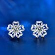 Moissanite gyémánt 925 ezüst fülbevaló