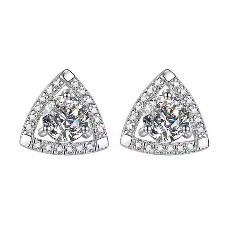 Moissanite gyémánt 925 ezüst fülbevaló