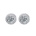 0.5 karátos Moissanite gyémánt 925 ezüst fülbevaló