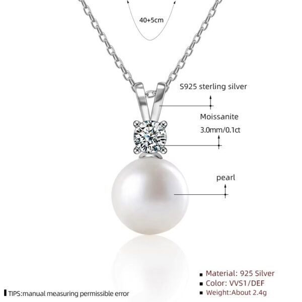 0.5 karátos Moissanite gyémánt 925 ezüst nyaklánc