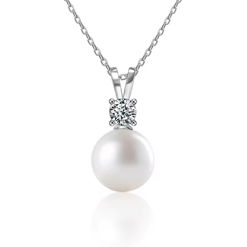 0.5 karátos Moissanite gyémánt 925 ezüst nyaklánc