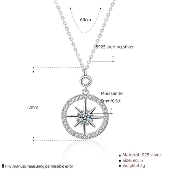 0.5 karátos Moissanite gyémánt 925 ezüst nyaklánc