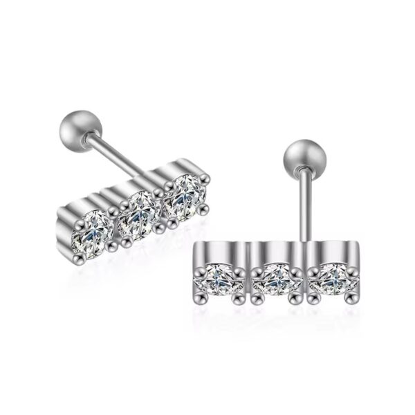 1 karátos Moissanite gyémánt 925 ezüst fülbevaló