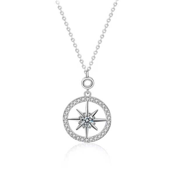 0.5 karátos Moissanite gyémánt 925 ezüst nyaklánc