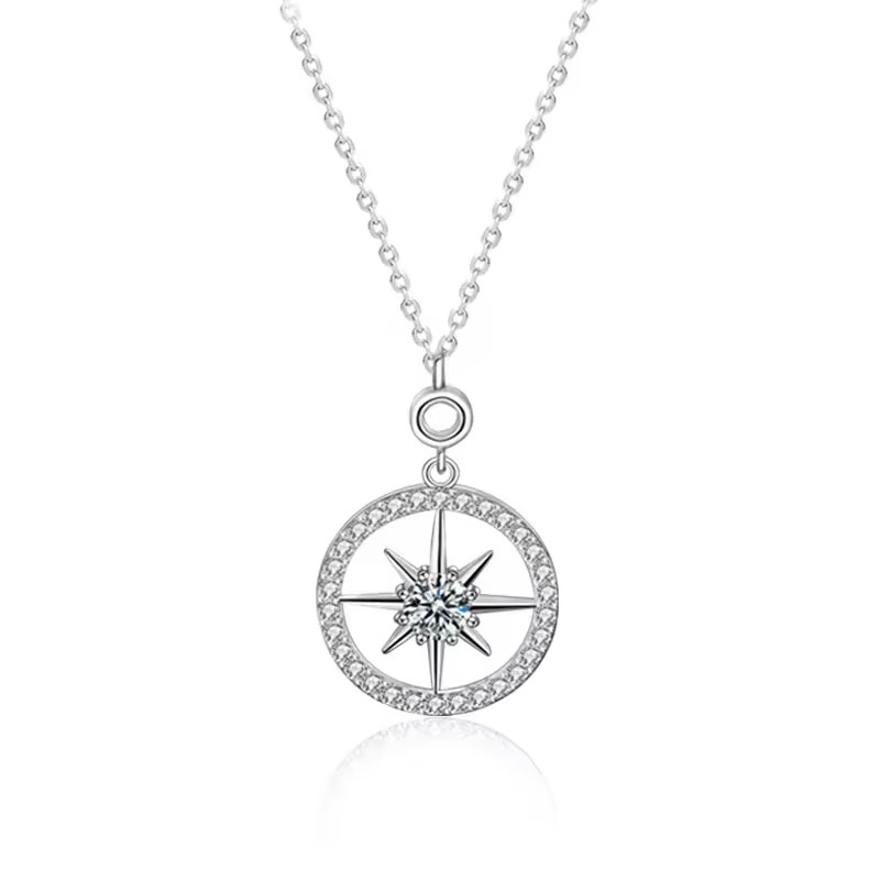 0.5 karátos Moissanite gyémánt 925 ezüst nyaklánc