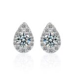 0.5 karátos Moissanite gyémánt 925 ezüst fülbevaló