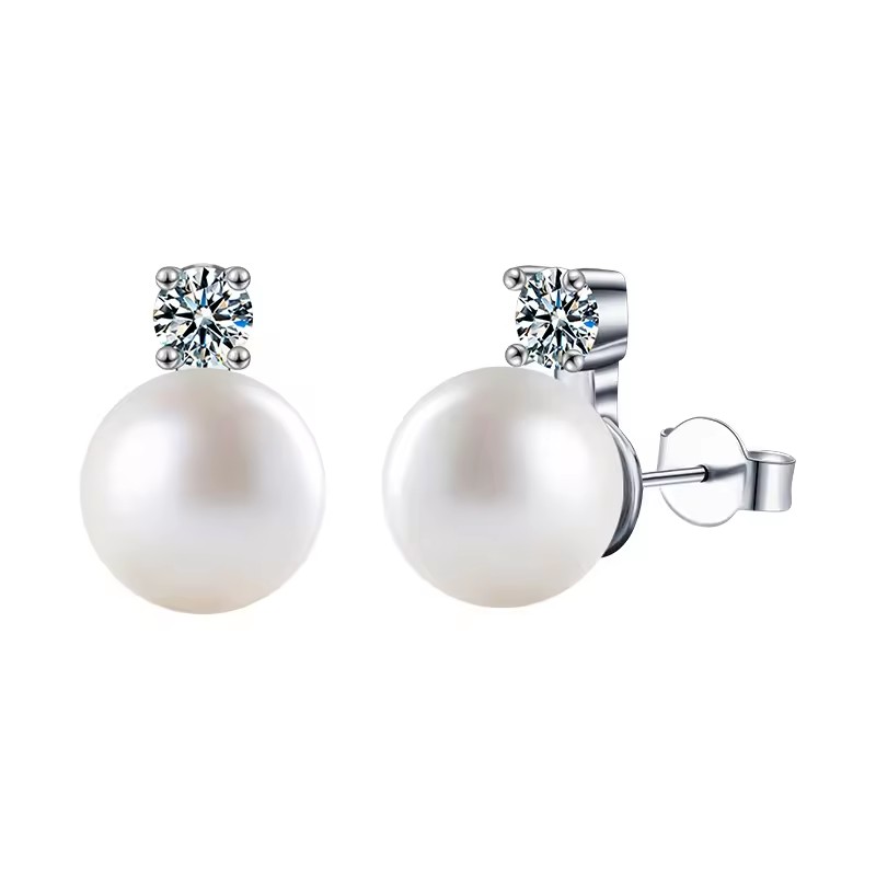 1 karátos Moissanite gyémánt 925 ezüst fülbevaló