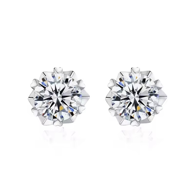 0.5 karátos Moissanite gyémánt 925 ezüst fülbevaló
