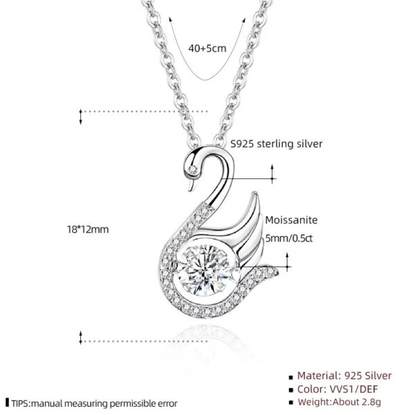0.5 karátos Moissanite gyémánt 925 ezüst nyaklánc