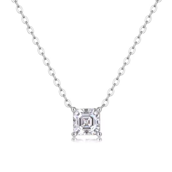 1 karátos Moissanite gyémánt 925 ezüst nyaklánc