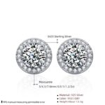 1 karátos Moissanite gyémánt 925 ezüst fülbevaló - Bedugós, fehér köves, női, minimalista - Image 3