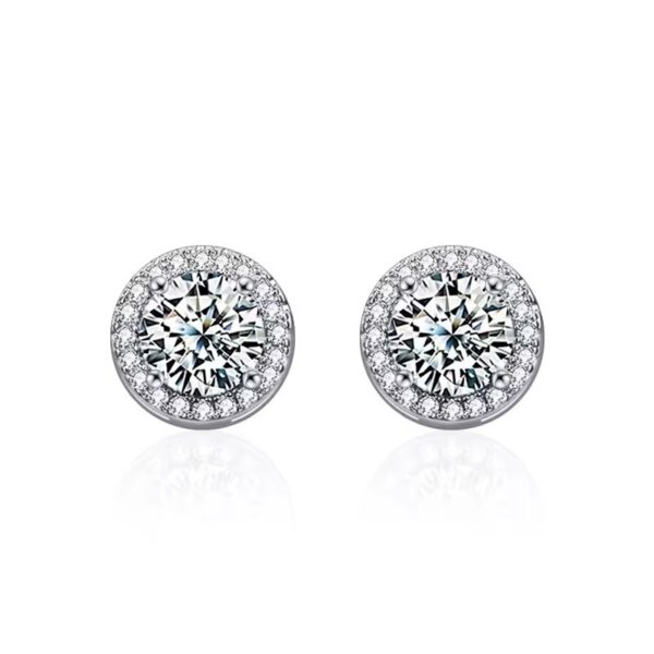 1 karátos Moissanite gyémánt 925 ezüst fülbevaló