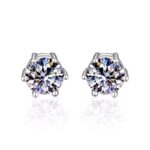 0.5 karátos Moissanite gyémánt 925 ezüst fülbevaló