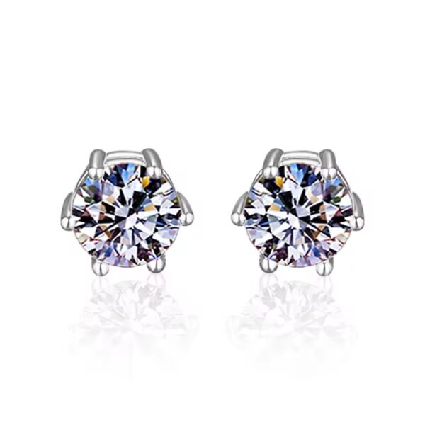 0.5 karátos Moissanite gyémánt 925 ezüst fülbevaló