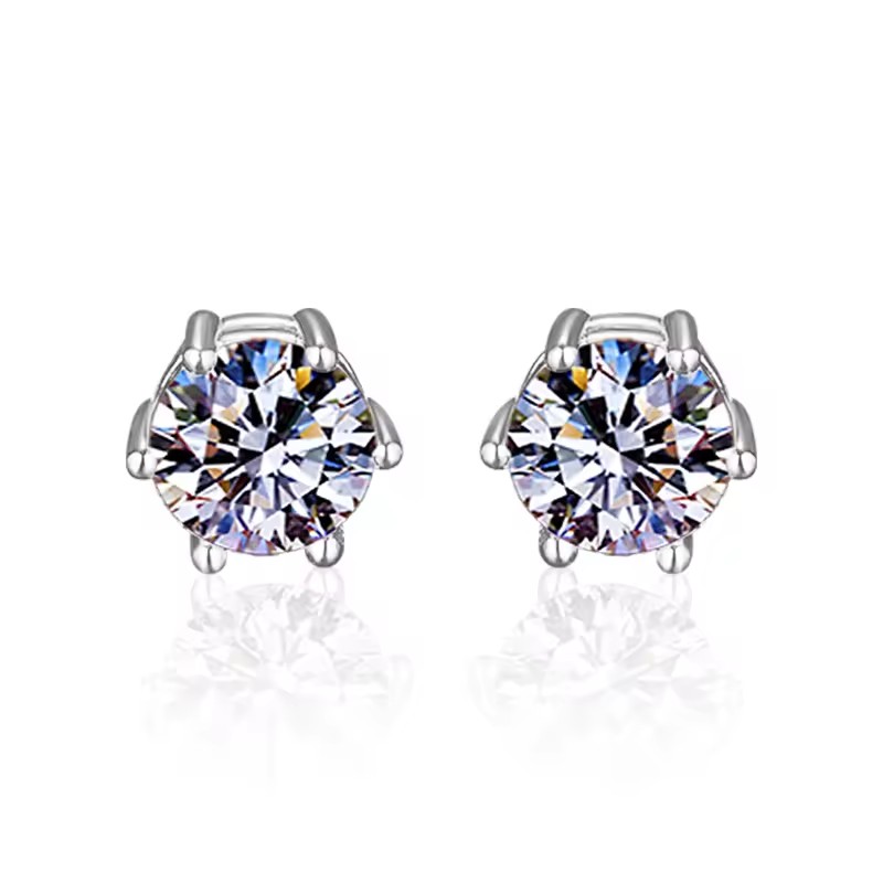 0.5 karátos Moissanite gyémánt 925 ezüst fülbevaló