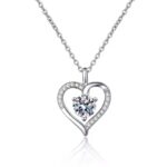 1 karátos Moissanite gyémánt 925 ezüst nyaklánc