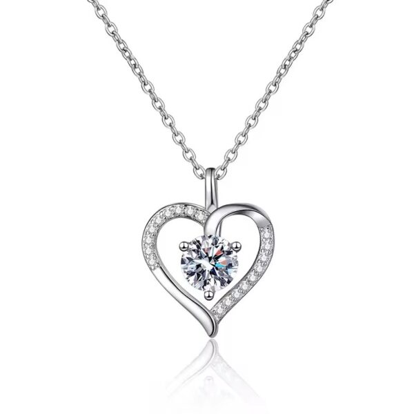 1 karátos Moissanite gyémánt 925 ezüst nyaklánc