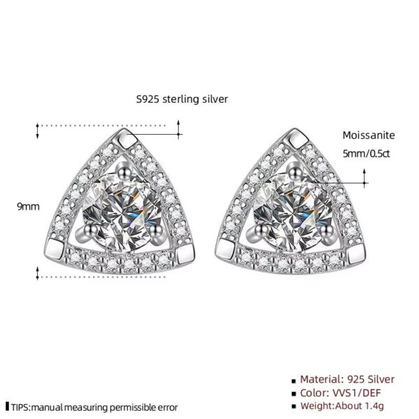 Moissanite gyémánt 925 ezüst fülbevaló