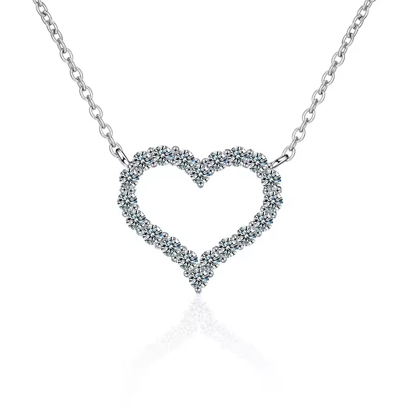 3 karátos Moissanite gyémánt 925 ezüst nyaklánc