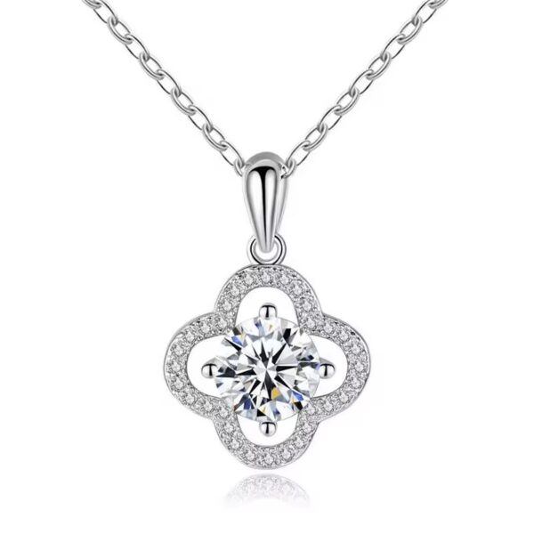 2 karátos Moissanite gyémánt 925 ezüst nyaklánc