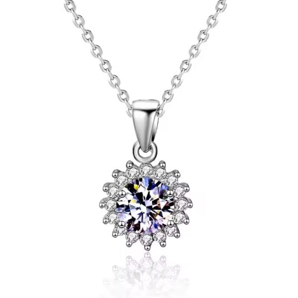 1 karátos Moissanite gyémánt 925 ezüst nyaklánc