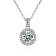2 karátos Moissanite gyémánt 925 ezüst nyaklánc