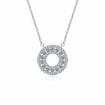 1 karátos Moissanite gyémánt 925 ezüst nyaklánc
