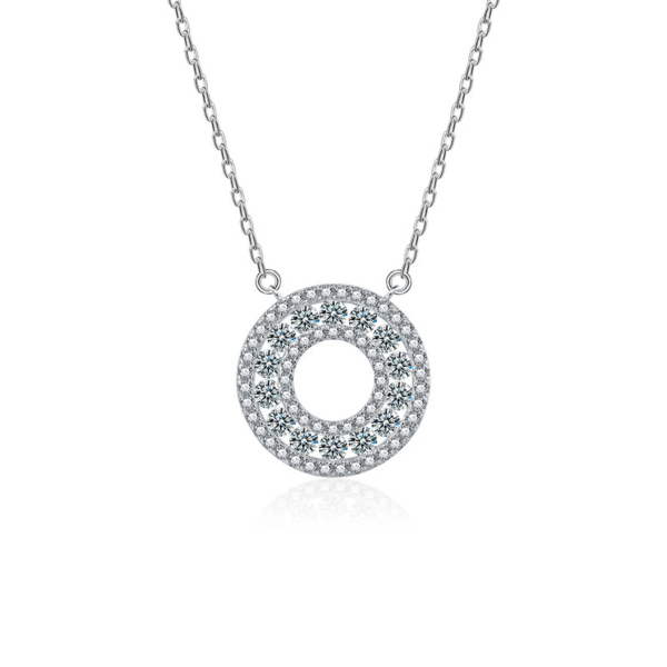 1 karátos Moissanite gyémánt 925 ezüst nyaklánc