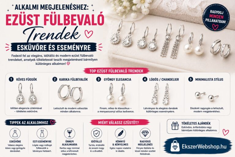 Alkalmi megjelenéshez - ezüst fülbevaló trendek esküvőre és eseményre - www.EkszerWebshop.hu