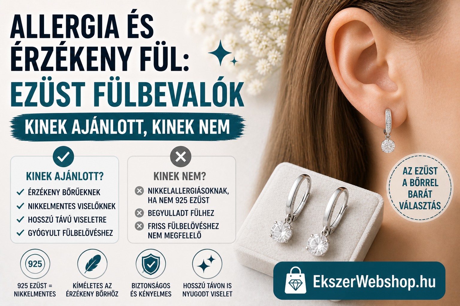 Allergia és érzékeny fül: ezüst fülbevalók – kinek ajánlott, kinek nem? - Ekszerwebshop.hu Allergia és érzékeny fül - ezüst fülbevalók – kinek ajánlott, kinek nem - EkszerWebshop.hu