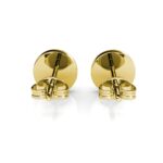 18K aranyozott bedugós fülbevaló - kerek, fehér köves, 8mm, minimalista - Glim - Image 3