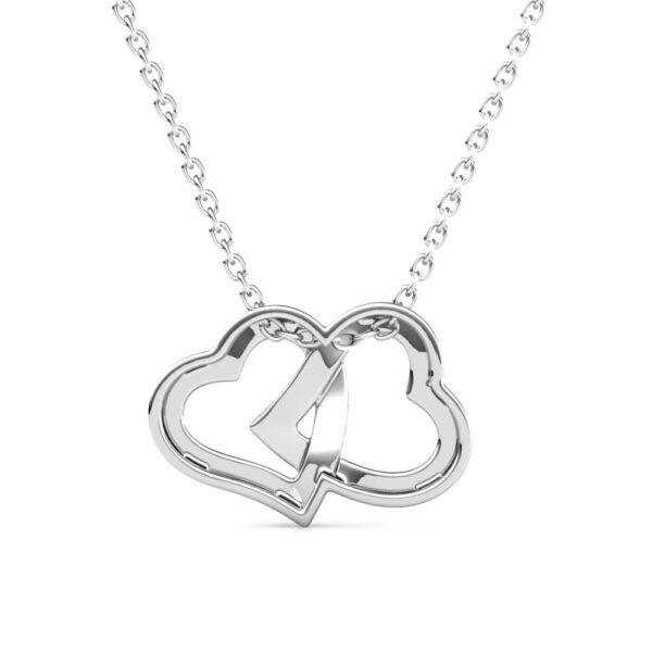 Hilo dupla szives 18K Fehérarany bevonatú swarovski kristályos nyaklánc