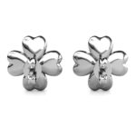 Clover Orel 18K Fehérarany bevonatú swarovski kristályos fülbevaló - Image 2