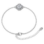 Nova Clover 18K Fehérarany bevonatú swarovski kristályos karkötő - Image 2