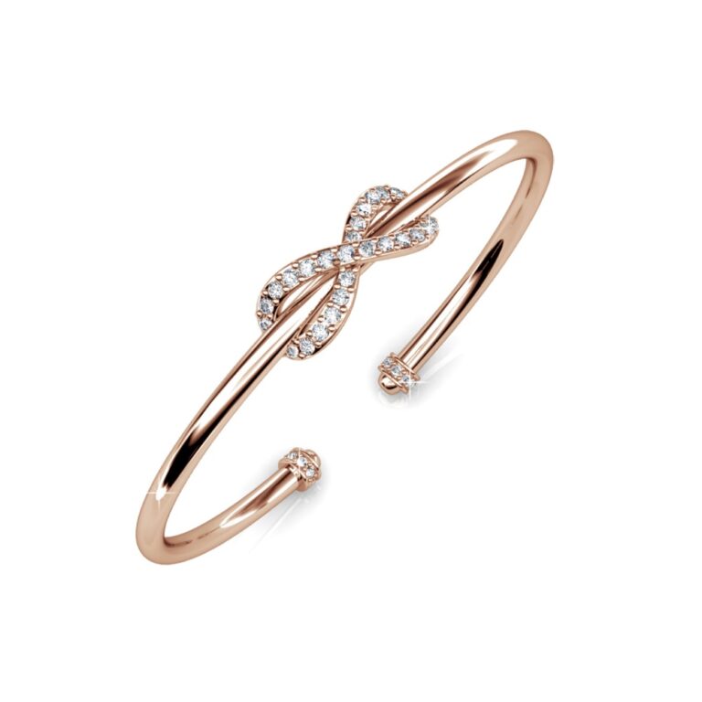 Aura 18K Rózsaarany bevonatú swarovski kristályos karkötő