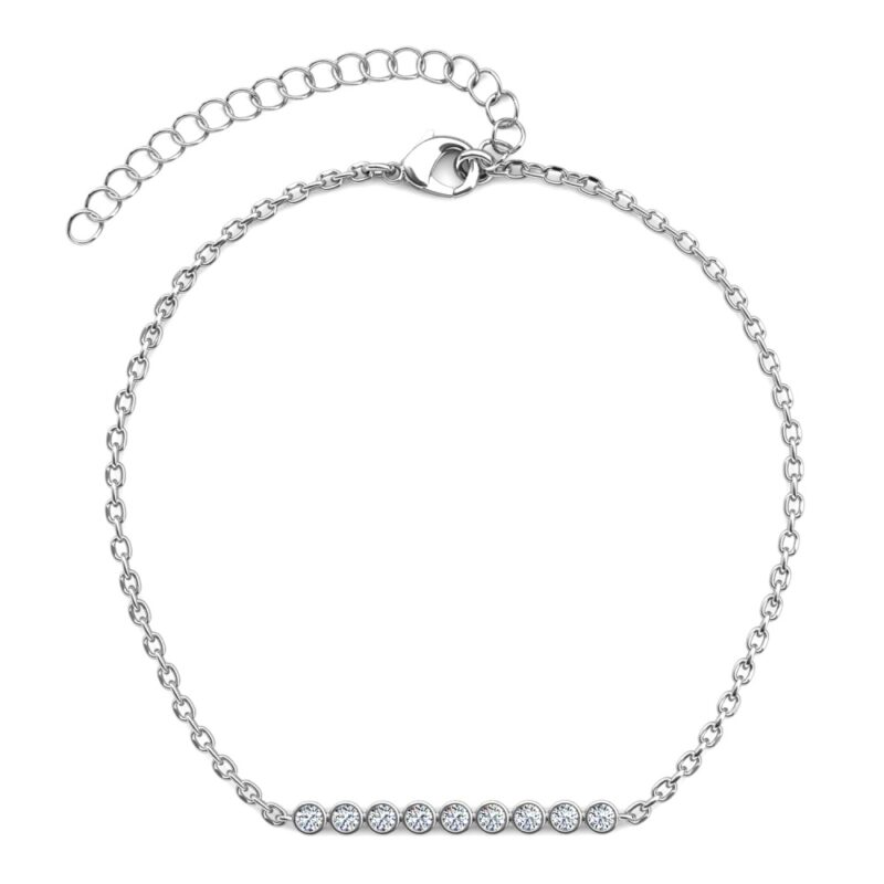 Cleo 18K Fehérarany bevonatú swarovski kristályos karkötő