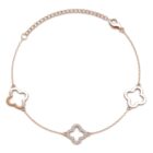 Clover 18K Rózsaarany bevonatú swarovski kristályos karkötő