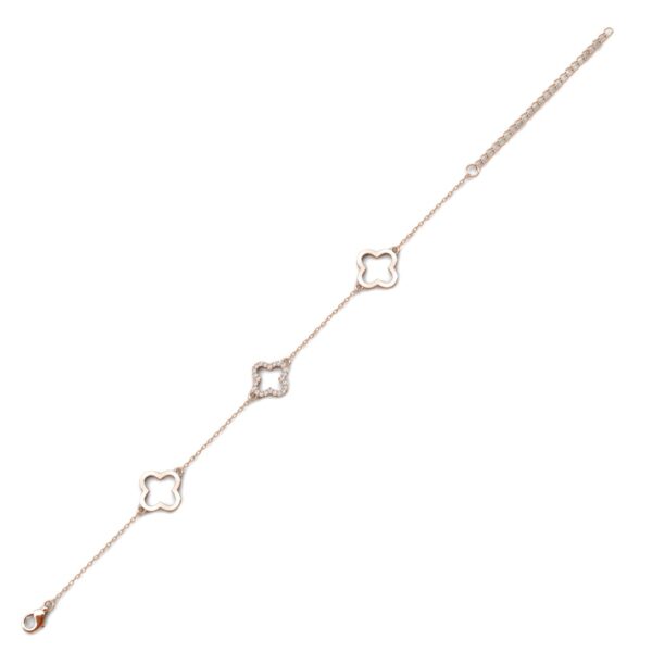 Clover 18K Rózsaarany bevonatú swarovski kristályos karkötő