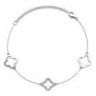 Clover 18K Fehérarany bevonatú swarovski kristályos karkötő