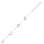 Clover 18K Sárgaarany bevonatú swarovski kristályos karkötő - Image 2