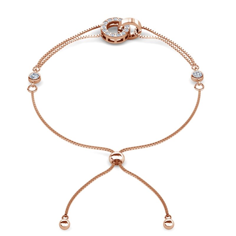 Lumi 18K Rózsaarany bevonatú swarovski kristályos karkötő